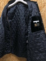 メイルアンドコー MALE & CO. キルティングジャケット ベロア 中綿 ストライプ 長袖 ドットボタン 綿×ポリウレタン L ブラック 黒 メンズ_画像4
