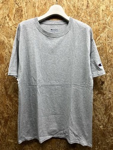 チャンピオン Champion Tシャツ ワンポイントロゴワッペン 丸首 ボックスカット カットソー 半袖 綿×ポリエステル L ヘザーグレー メンズ