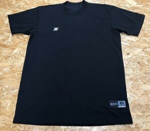 ゼット ZETT スポーツシャツ カットソー 丸首 ロゴワッペン 半袖 ショートスリーブ ビッグサイズ 大きいサイズ O ブラック 黒 メンズ