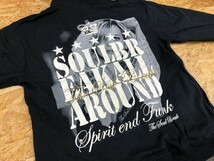 SOUL BREAK スウェットパーカー 裏毛 両面ビッグプリント 英字 ロゴ 長袖 L ブラック×ゴールド×ホワイト メンズ_画像3