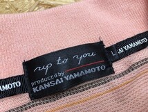 カンサイヤマモト up to you by KANSAI YAMAMOTO ポロシャツ マルチボーダー 半袖 カットソー L サーモンピンク×紫×黄緑 メンズ_画像2