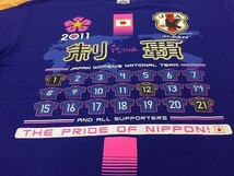 JFA OFFICIAL GOODS Tシャツ 『サッカー/なでしこじゃぱん/2011』 プリント 丸首 半袖 カットソー 綿100% M 青紫 メンズ_画像3