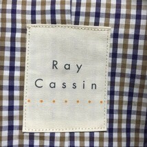 レイカズン Ray Cassin 薄手 トレンチコート 裏地無し 背中の内側の当て布がチェック 綿100% F サンドブラウン・カーキ系 レディース_画像2