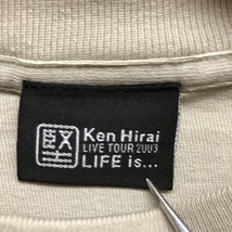 平井堅 Ken Hirai Tシャツ 『LIVE TOUR 2003 LIFE Is...』 音楽 ツアーT ライブT 丸首 半袖 カットソー 綿100% グレージュ系 メンズ_画像2