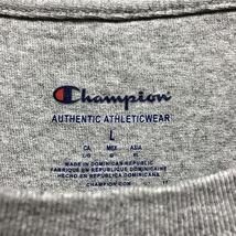 チャンピオン Champion Tシャツ ワンポイントロゴワッペン 丸首 ボックスカット カットソー 半袖 綿×ポリエステル L ヘザーグレー メンズ_画像2