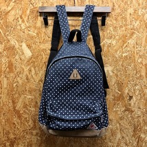 ルコックスポルティフ le coq sportif リュックサック バックパック デイパック ドット柄 ロゴワッペン かばん ネイビー×ブラウン_画像1