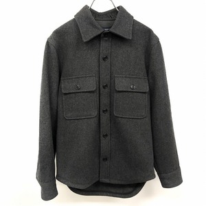  Urban Research URBAN RESEARCH melt n shirt jacket button stop lining less plain long sleeve wool × poly- Mme Ran ji gray men's man 