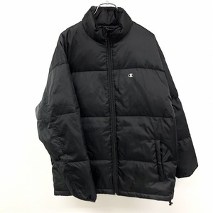 チャンピオン Champion ダウンジャケット 細かいチェック柄 長袖 ダウン35%+フェザー15%＋ポリ50%(ナイロン100%裏地) M ブラック 黒 メンズ