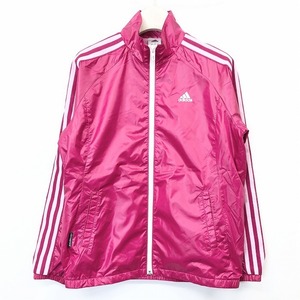 アディダス adidas フルジップジャケット ブルゾン 裏地付き ハイネック ラグラン 長袖 ポリエステル100% M パッションピンク レディース