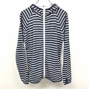  Vision Quest VISIONQUEST sport Zip up Parker f-ti- border long sleeve poly- 100% L navy × white navy blue lady's 