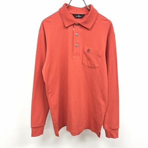  Munsingwear wear Munsingwear polo-shirt T-shirt cloth a little over .. stretch long sleeve cotton × nylon × polyurethane M. orange brown group men's 