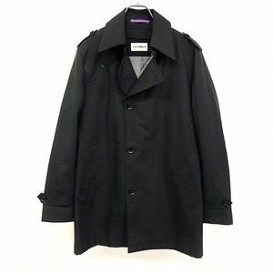 レミュー LES MUES 薄手 コート ボタン留め 薄手の中綿入りのライナーベスト付き 長袖 ポリ100% S ブラック(ライナーに一部紫色) 黒 メンズ