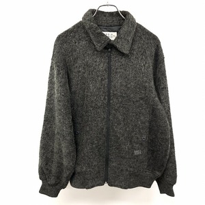 Arnold Palmer length wool turn-down collar Zip jacket blouson lining attaching long sleeve acrylic fiber × wool × poly- Mme Ran ji charcoal gray men's 