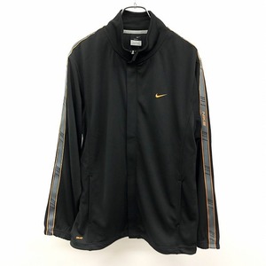  Nike [ new goods / translation have ]NIKE Zip up jacket blouson fly front long sleeve poly- 100% M black × orange × gray black men's 