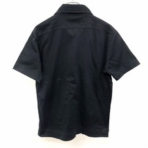 BUONA GIORNATA ポロシャツ オープンカラー リングドットボタン Tシャツ生地 無地 半袖 綿100% M ダークネイビー系(黒？) 濃紺系 メンズ_画像2