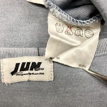 ジュンメン JUNMEN Tシャツ カットソー 立体の格子デザイン 丸首 半袖 ショートスリーブ 綿×ポリ 2 グレーネイビー メンズ(レディース？)_画像3