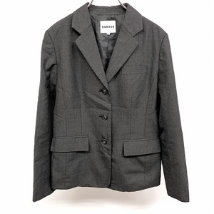  Dgrace DGRACE somewhat thin tailored jacket total lining 3. button stop plain long sleeve poly- × wool 38 charcoal gray lady's woman 