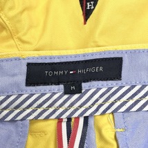 トミーヒルフィガー TOMMY HILFIGER クロップドチノパンツ テーパード ロゴ刺繍 綿100% M イエロー×ネイビー×レッド 黄色 レディース_画像4