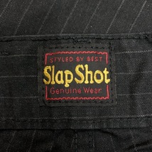 スラップショット SLAP SHOT パンツ ストレート ピンストライプ ジップフライ 日本製 綿100% 32 ブラック系×ダークグレー 黒系 メンズ_画像3