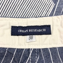 アーバンリサーチ URBAN RESEARCH 薄手 テーパードベイカーショーツ ショートパンツ ハーフパンツ ストライプ 綿100% 38 ネイビー メンズ_画像3