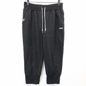  filler FILA sweat cropped pants jogger pants Easy pants reverse side wool waist . rubber . cord cotton 100% S. black men's ( lady's?)