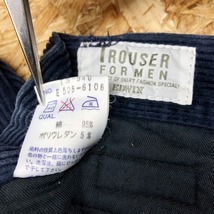 エドウィン EDWIN TROUSER FOR MEN コーデュロイパンツ ジップフライ ワンポイントラベル ロング 綿×ポリウレタン W78 ネイビー 紺 メンズ_画像5