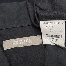 ナノユニバース nano・universe シャツ 無地 フライフロント 長袖 両胸ポケット ボックスカット 綿×ナイロン S ネイビー系 メンズ 男性_画像3