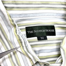 ザ・スコッチハウス THE SCOTCH HOUSE シャツ ストライプ ボタンダウン 長袖 綿100% M グリーン×ネイビー×ホワイト 緑×紺×白 メンズ_画像3