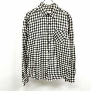 ヴァンキッシュ VANQUISH ネルシャツ ソフトネル チェック ボタンダウン 長袖 胸ポケット 日本製 綿100% M ブラック×オフホワイト メンズ