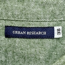 アーバンリサーチ URBAN RESEARCH 微起毛 シャツ 無地 レギュラーカラー 長袖 ポケット 綿100% コットン 38 ヘザーグリーン 杢緑 メンズ_画像3