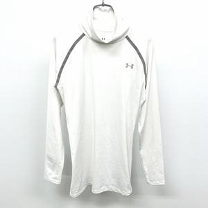 UNDER ARMOUR アンダーシャツ スポーツ 背中メッシュ ストレッチ 長袖 XL ホワイト×オフホワイト×グレー 白 メンズ(レディース？)