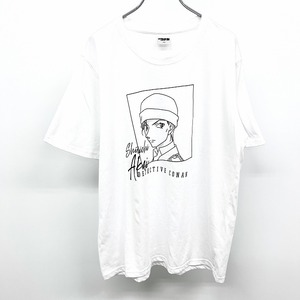 DETECTIVE CONAN 名探偵コナン Tシャツ プリント イラスト 赤井秀一 キャラクター 英字 半袖 ポリ×綿 LL XL ヘザーホワイト 杢白 メンズ