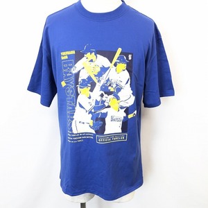 ヨコハマディーエヌエーベイスターズ 横浜DeNAベイスターズ Tシャツ 両面プリント 公式ファンクラブ グッズ 野球 半袖 綿100% F 青 メンズ