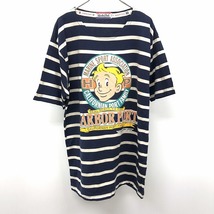 ハーバーポート HARBOR PORT Tシャツ マリンボーダー プリント 英字 キャラクター 金髪 半袖 綿100% L ネイビー×オフホワイト 紺 メンズ_画像1