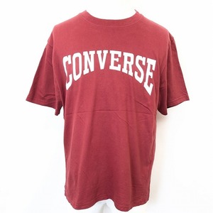 コンバース converse Tシャツ カットソー ロゴプリント 英字 丸首 クルーネック 半袖 綿100% コットン L テラコッタ 赤茶系 メンズ 男性