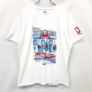 ジャスティスリーグ Justice League Tシャツ カットソー プリント DCコミックス ヒーロー 丸首 半袖 綿100% FREE ホワイト 白 レディース