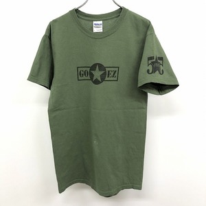 ギルダン GILDAN インポート古着 Tシャツ カットソー 両面プリント ロゴ 『GO EZ Customs』 星 半袖 綿100% S グリーンカーキ 緑系 メンズ