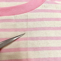 リルポロジー FOLLOW YOUR HEART LIL POLGY Tシャツ ボーダー 半袖 綿100% ONE SIZE ピンク×ナチュラルオフホワイト ピンク レディース_画像3