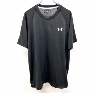 アンダーアーマー UNDER ARMOUR Tシャツ スポーツシャツ ロゴプリント 丸首 ラグランスリーブ 半袖 ポリ100% l ブラック 黒 メンズ 男性