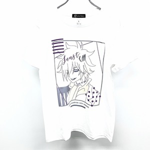 【新品】arma bianca Tシャツ TVアニメ SHAMAN KING シャーマンキング ファウストVIII世 lette-graph 丸首 半袖 綿100% L 白 レディース