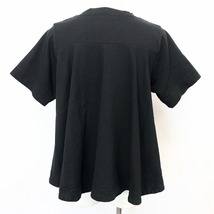 レイビームス RAY BEAMS 半袖Tシャツ カットソー 裾フレア Aライン 無地 丸首 日本製 服 綿100% コットン ブラック 黒 レディース 女性_画像2