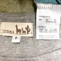 チチカカ TITICACA Tシャツ カットソー キモノスリーブ 半袖 綿×ポリ F ヘザーグレー×イエロー×グリーン×パープル グレー レディース_画像3