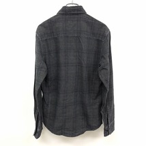 テットオム TETE HOMME シャツ 製品染め チェック柄 長袖 胸ポケット 綿100% 4 ネイビー×グリーン×グレーベージュ 紺 メンズ 男性_画像2