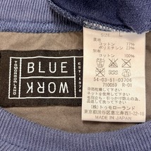 BLUE WORK TOMORROWLAND スウェッティー Tシャツ カットソー 裏毛 長袖 日本製 綿×ポリエチレン L ネイビー×ヘザーグレー 紺 メンズ_画像3