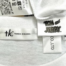 ティーケータケオキクチ×トムとジェリー TK TAKEO KIKUCHI × TOM and JERRY Tシャツ 両面プリント 長袖 綿100% M ヘザーホワイト メンズ_画像4