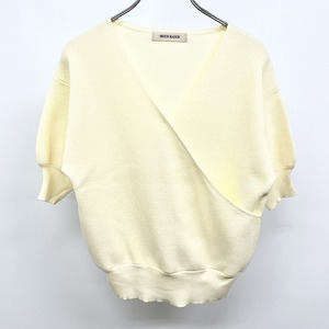 Mish Mash Mash Masch Kashukuro Rib Lib Sweater 5 -минутный рукав Rayon x Poly M Light Cream Yellow Ladies Ladies