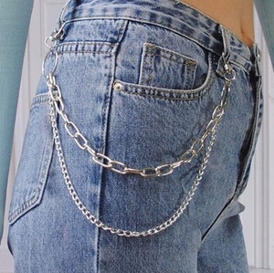  pants chain 2 ream chain lady's uo let waist belt silver 