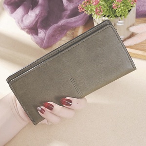  long wallet lady's moss green folding in half thin type simple purse . inserting card new goods 