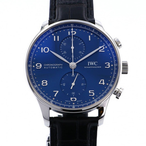 IWC Portugieys Chronograph IW371606 Blue Dial New Watch Men's