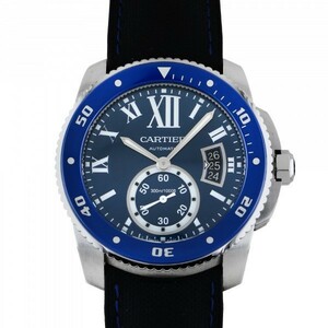  Cartier Cartier Carib rudu diver blue WSCA0010 blue face used wristwatch men's 